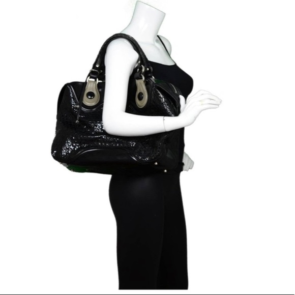 Pauric Sweeney Black Patent Large Handle Bag - Picture 4 of 7
